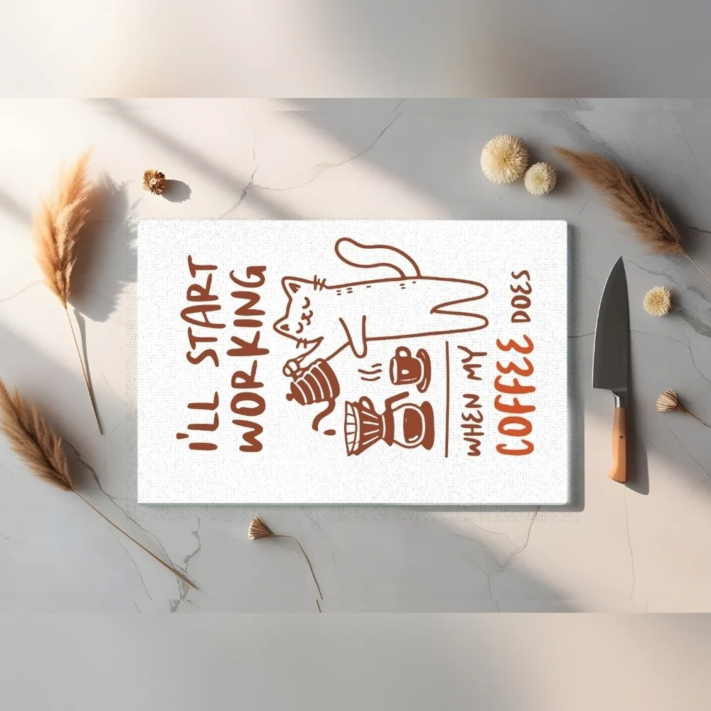 Cat and Coffee Kitchen Class Cutting Board